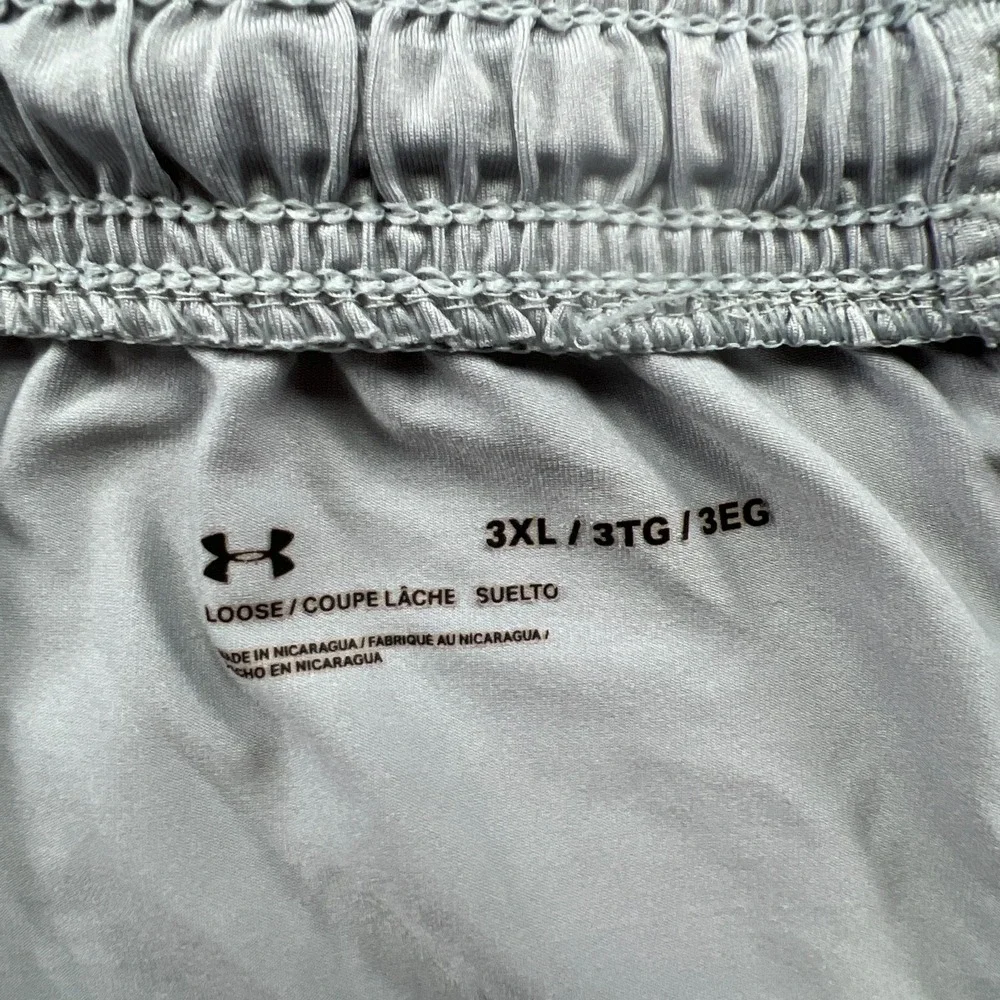 Under Armour Athletic Shorts Mens 3XL Light Gray High Rise Loose Fit Running